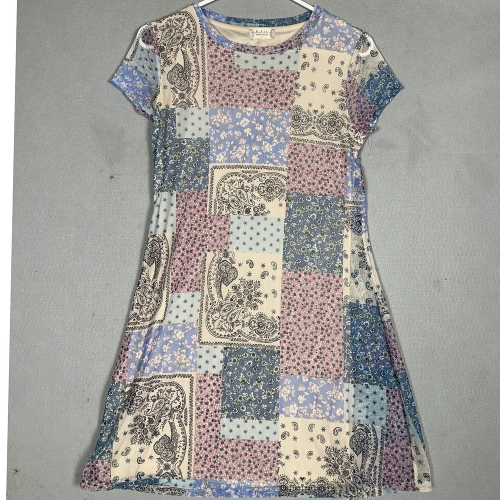 Altard State Dress Womens Medium Multi Mini Patchwork Paisley Made In USA EUC